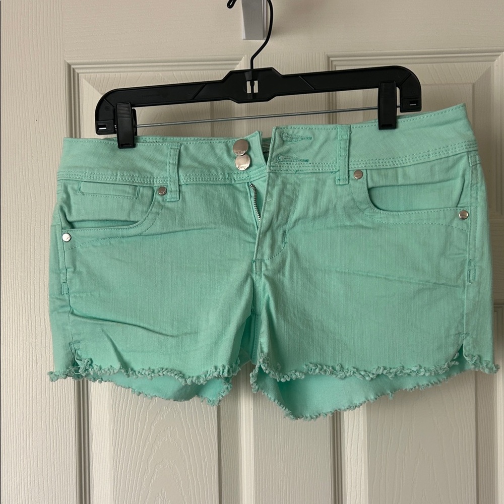 Express Mint Green Jean Shorts